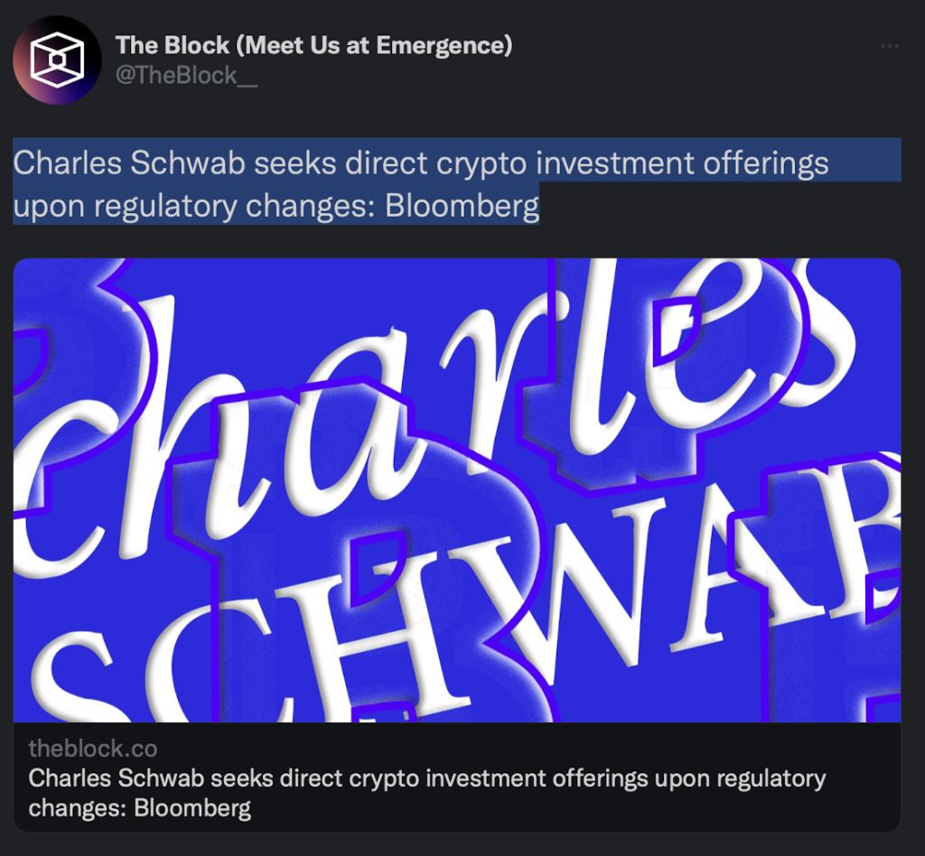Charles Schwab виходить на ринок спотової торгівлі криптовалютами