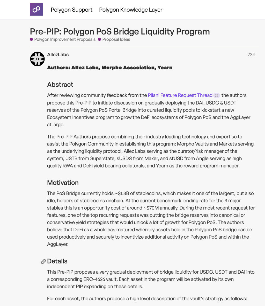 Polygon анонсував ініціативу вартістю $1 млрд для розвитку DeFi